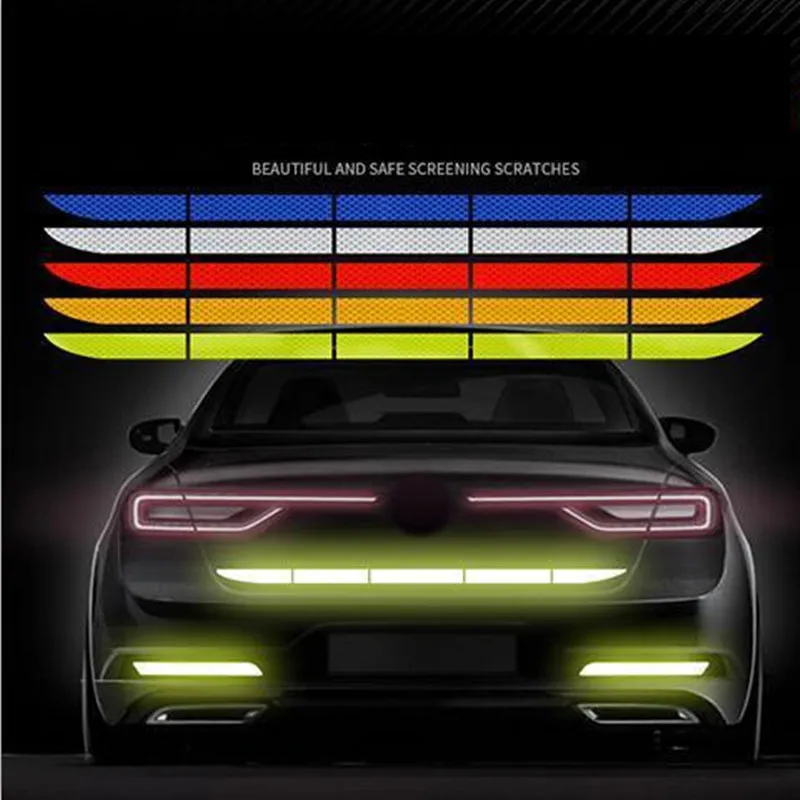 Car Reflective Stickers Auto Rear Stripes Warning Reflective Night Strip Safe Distance Reminder Car Accessories Reflective Tape