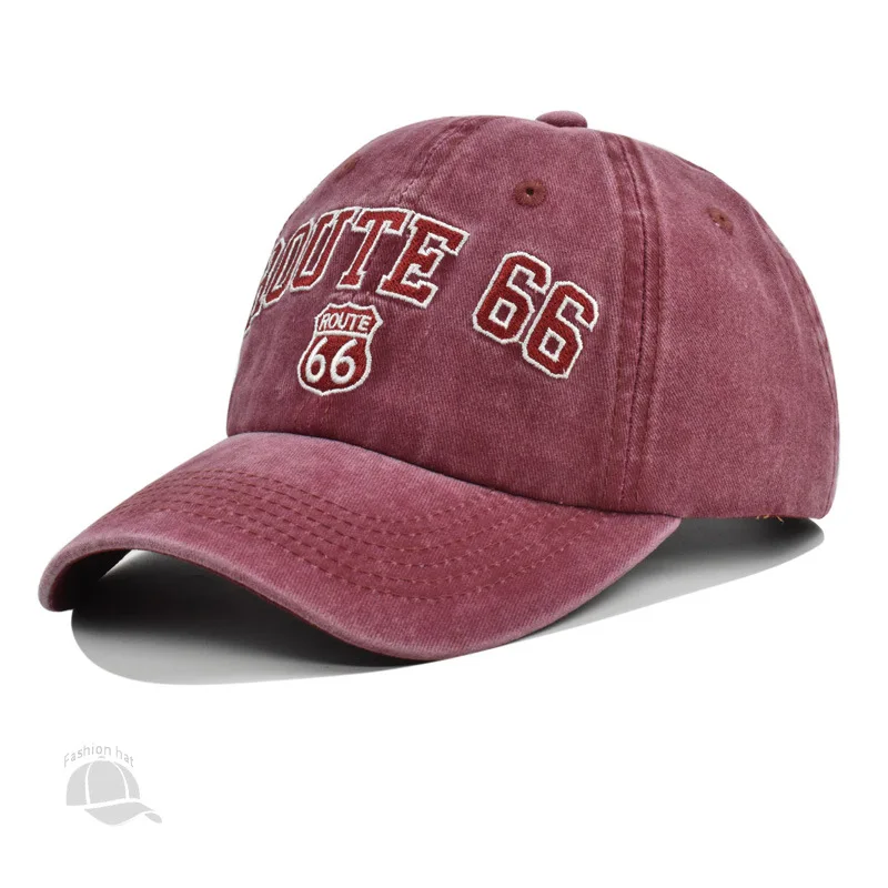 ROUTE 66 Embroidered baseball cap Trend baseball hat Cowboy hat visor hat