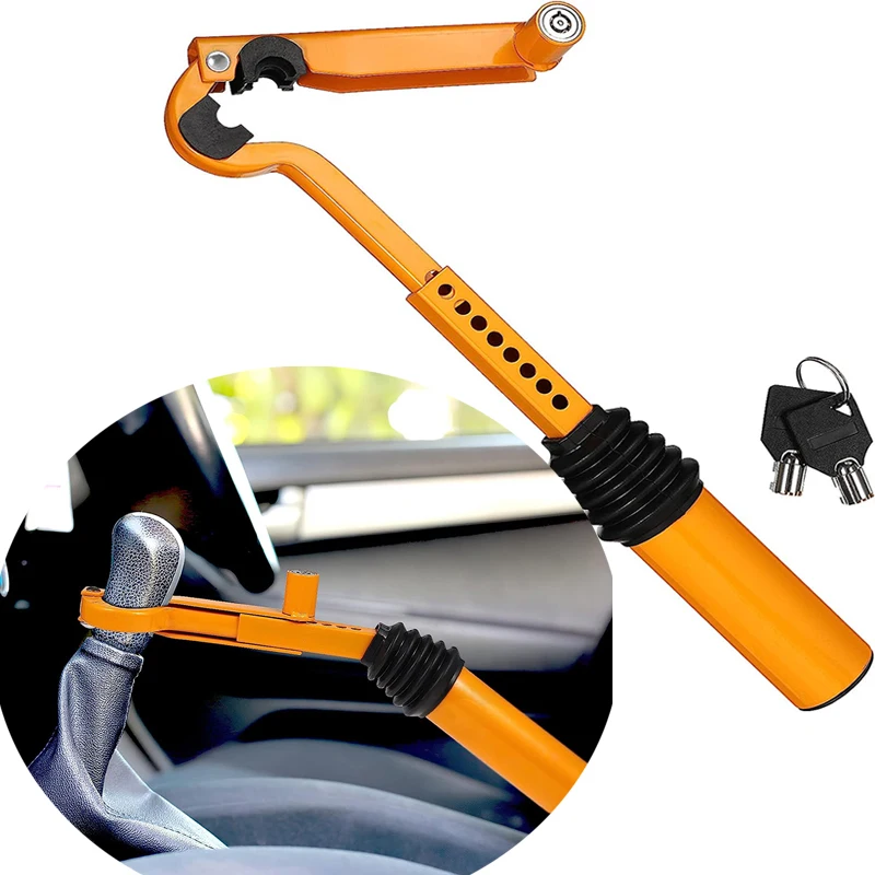 1Pcs Handbrake to Gear Stick Lock Anti Theft Automatic Cars Car Lock Fits Manual and Automatic Cars Truck Van SUV Car Lock