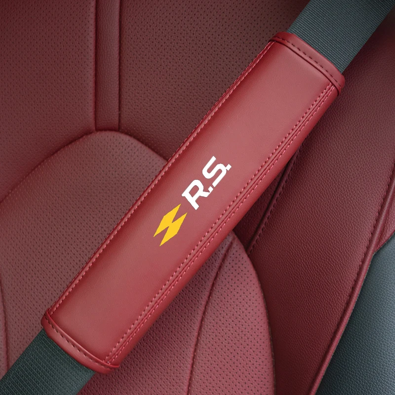 2pcs Car Seat Belt Shoulder Protector Cover For Renault RS Line Clio Megane Logan Scenic Koleos Sandero Arkana 2023 Accessories