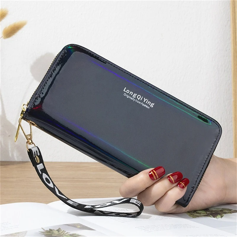 Lady Purses PU Leather Women Wallets Purse Good Quality Double Zipper Woman Wallet Cards ID Holder Long Moneybag Wristlet Bags