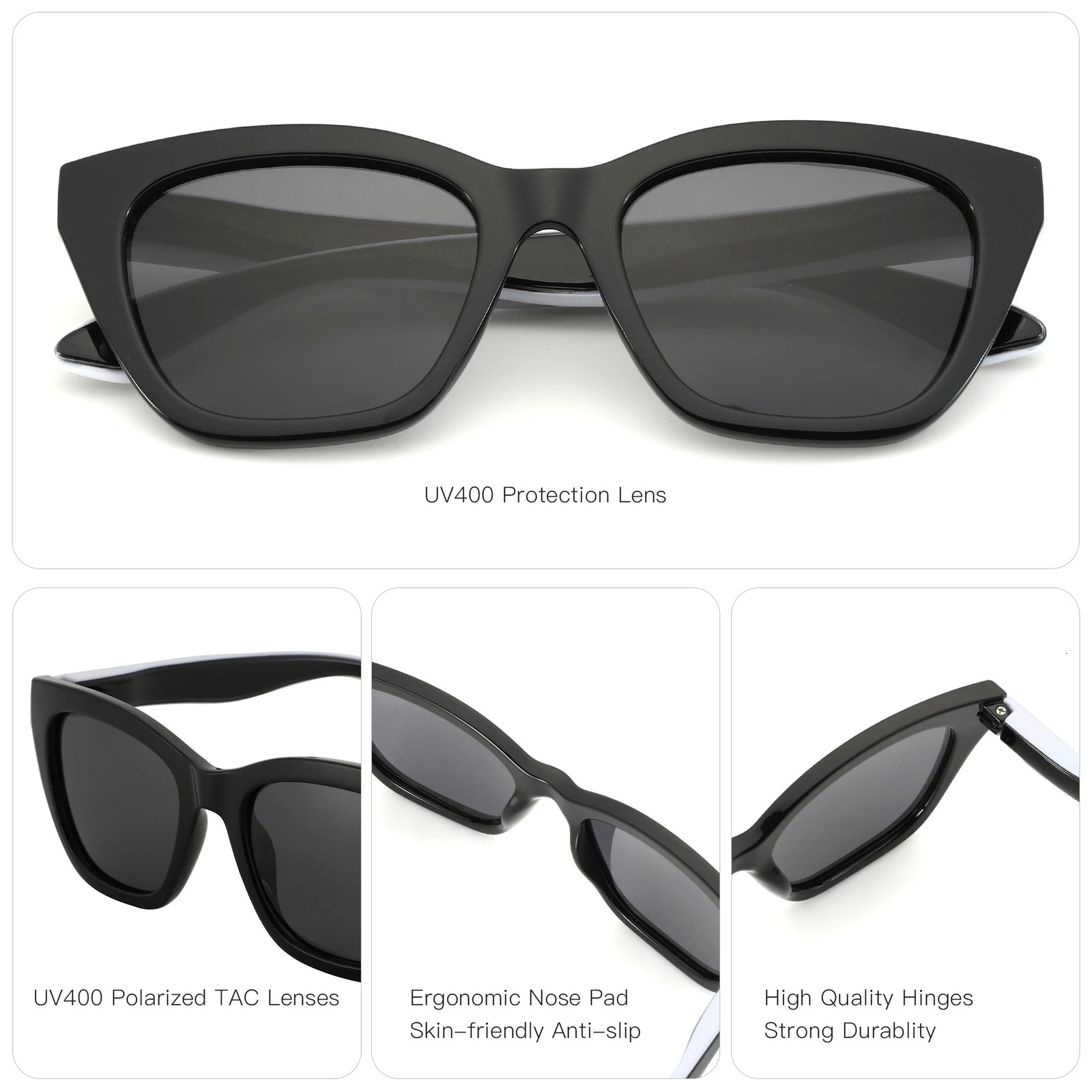 ZENOTTIC Square Polarized Sunglasses 2025 Fashion Women Thick Frame UV400 Women Shopping Gif Protective Sunglasses 241031
