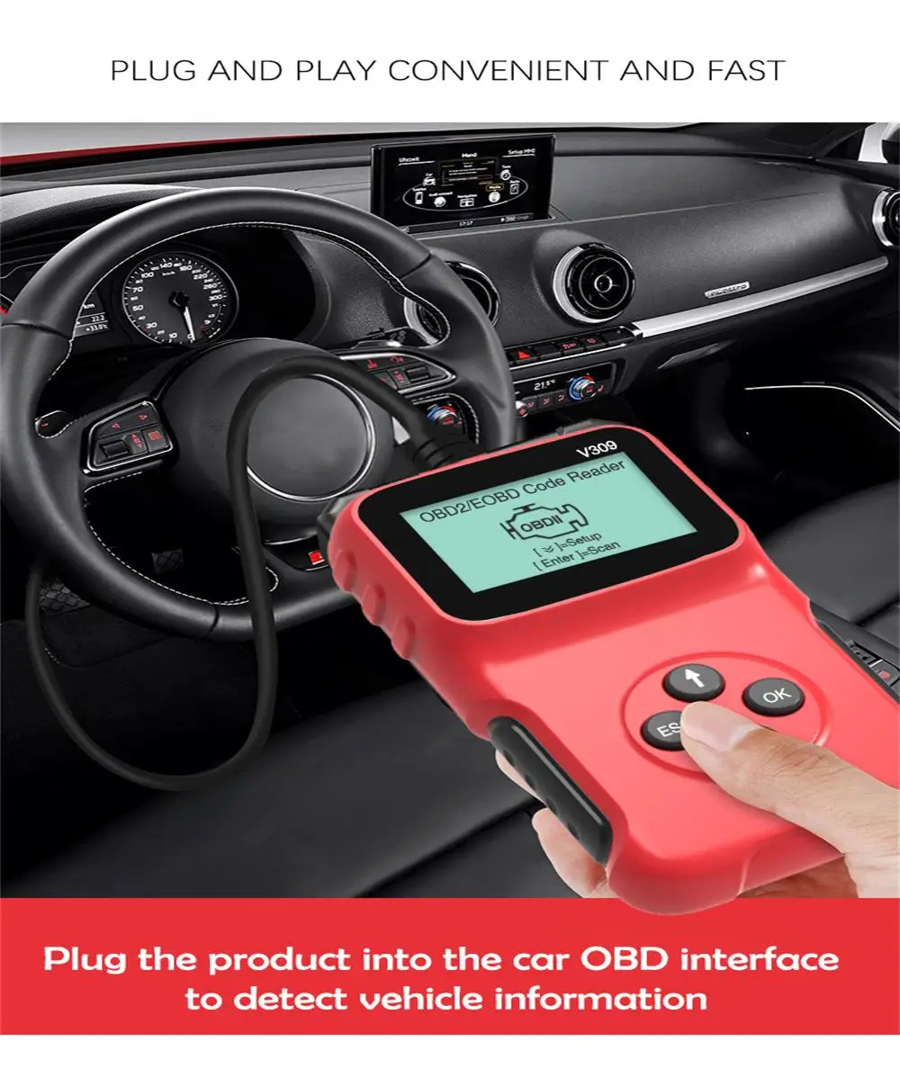 OBD Car Fault Detector Reading Code Card OBD2 Car Diagnostic Instrument Tool Code Reader