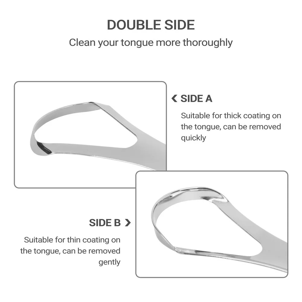 Stainless Steel Tongue Scraper Cleaner Fresh Breath Cleaning Coated Tongue Toothbrush Oral Care Tools Tongue Coating Cleaners Brush S010 - view 4