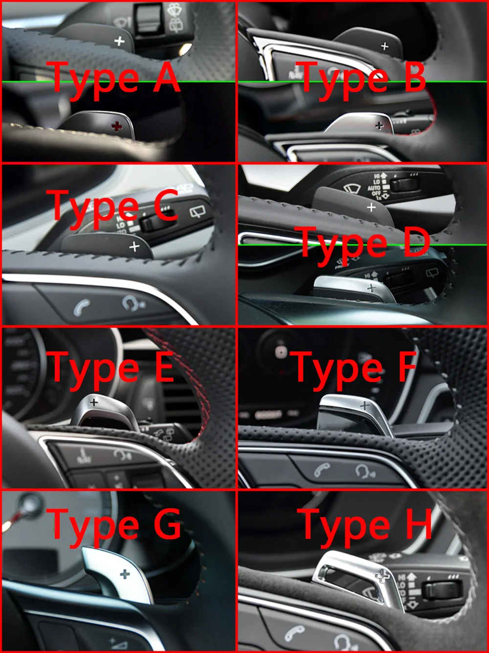 Shift Paddles For Audi Sline Quattro RS Q3 Q5 Q7 S3 S5 SQ5 SQ7 R8 A3 A4 A5 A6 A7 S4 TT TTS Car Steering Wheel Extend DSG Sticker