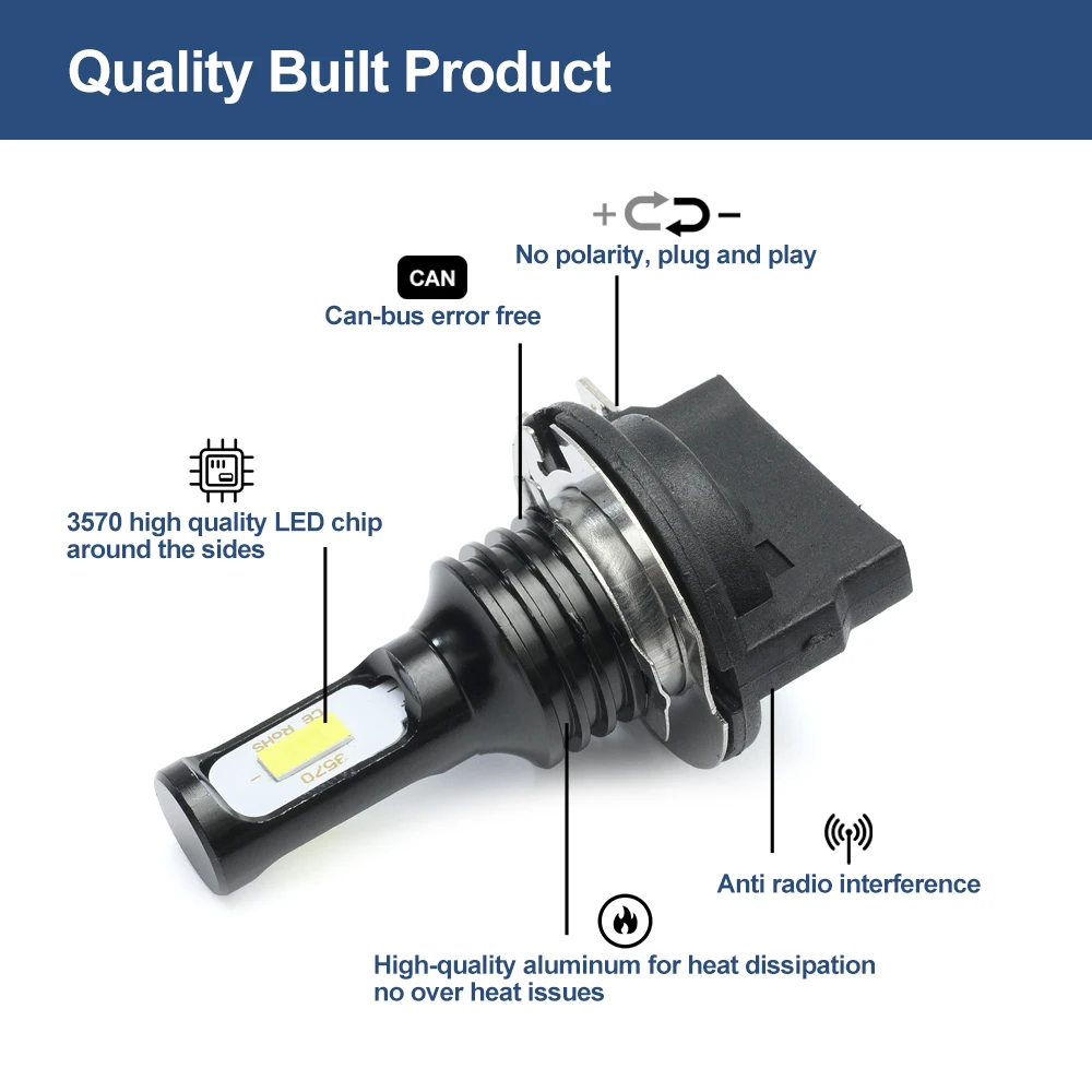 2Pcs H15 H11B H8B H9B LED Lights 20000LM 80W High Beam Car Daytime Running Lamp For Audi Mercedes Benz BMW Volkswagen Golf