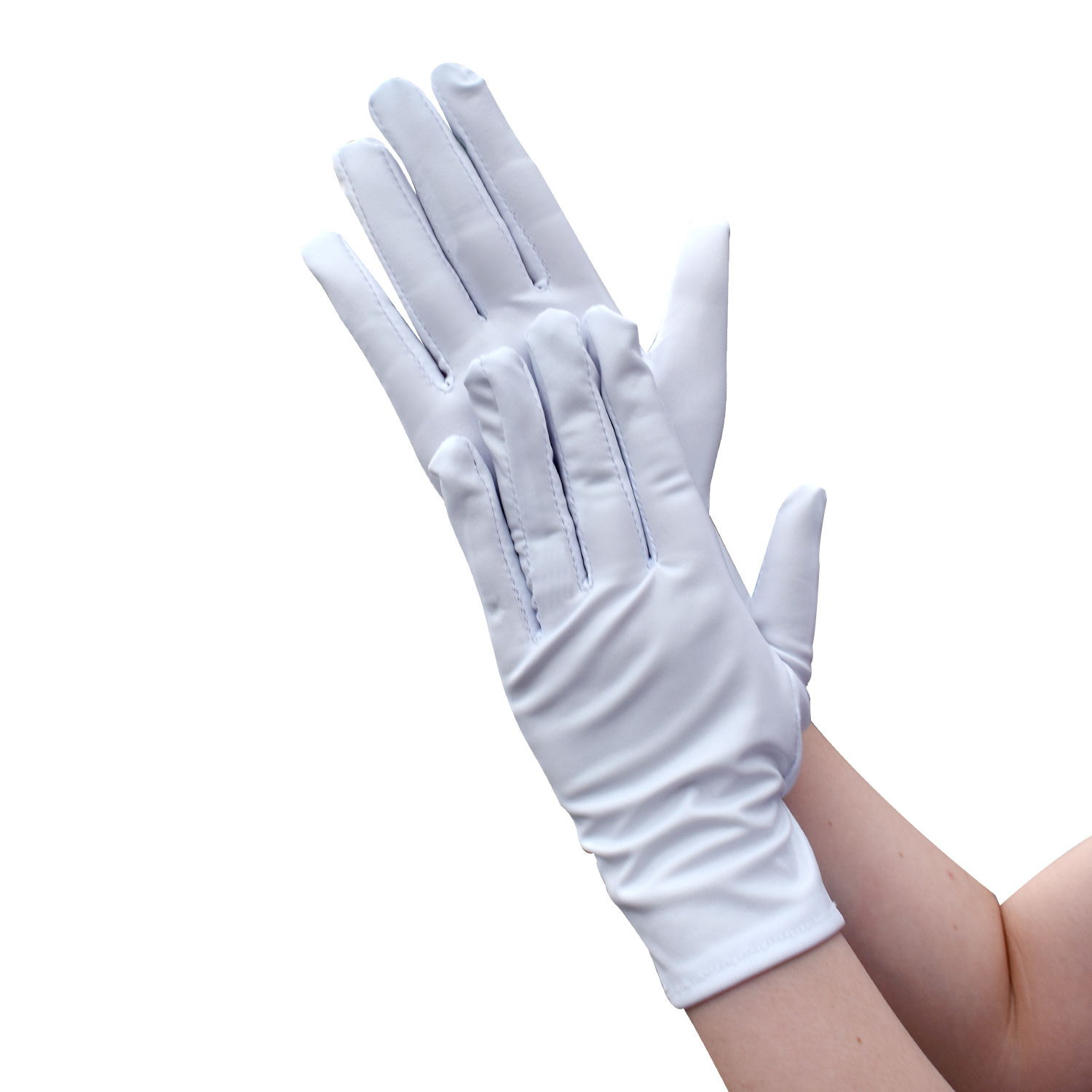 Quality Women Wedding Dress Short Full Finger Sunscreen Gloves Female Summer Spandex Satin Elastic Uv Driving Mittens
