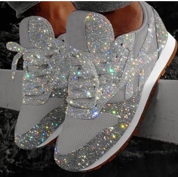 Women's 2024 Glitter Sneakers: Sparkly Vulcanized Shoes for Height Increase dh911125171