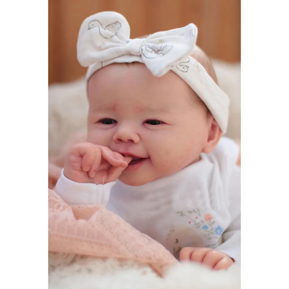 20inch Reborn Kit Emmy Smile Newborn Baby Unassembled Unpainted Doll Parts with Cloth Body and Eyes Bebe Reborn Kits