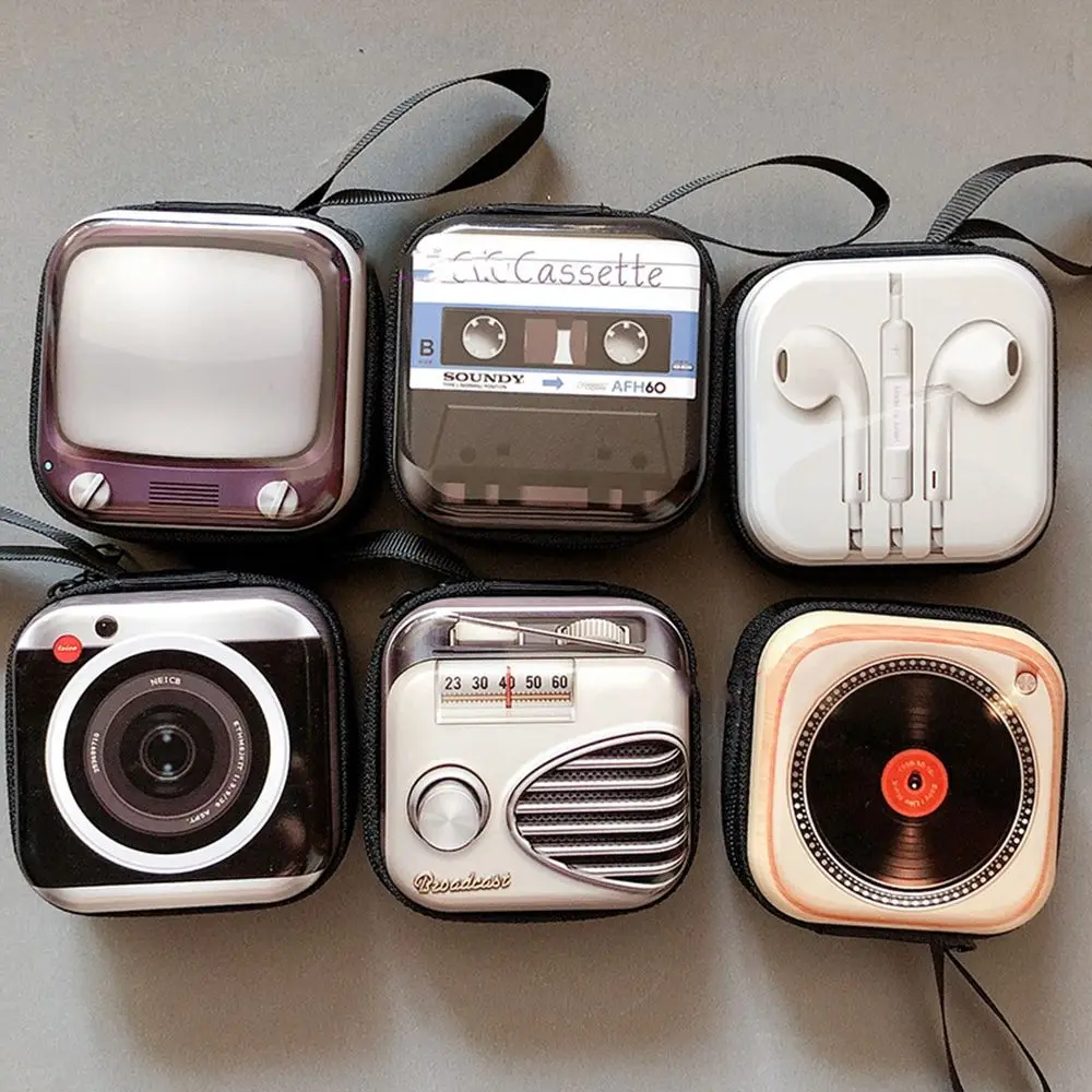 Bag Money Korean Cute Small Storage Bag TV Mini Wallet Headphone Bag Vintage Coin Bag Small Purse Wallets Retro Coin Purse smile