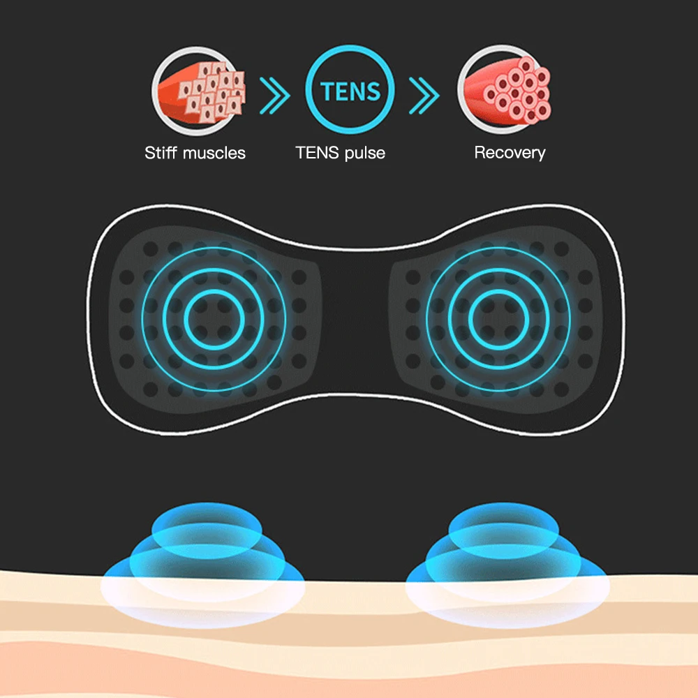 Rechargeable Electric Pulse Neck Massager EMS Cervical Massage Patch Neck Back Muscle Stimulator Tens Relief Pain neck release