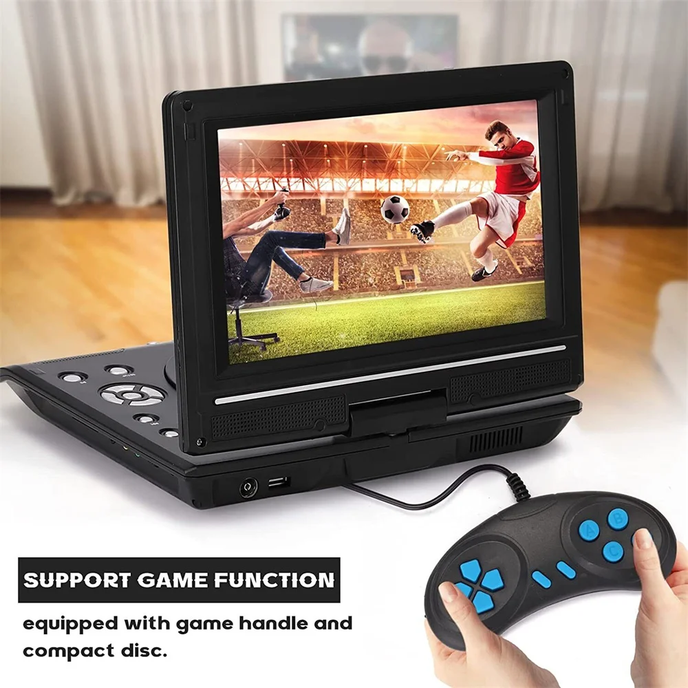 9 8 Portable DVD Player HD Video Player AV Input Output Car Mini TV Playing Device US UK EU AU Plug