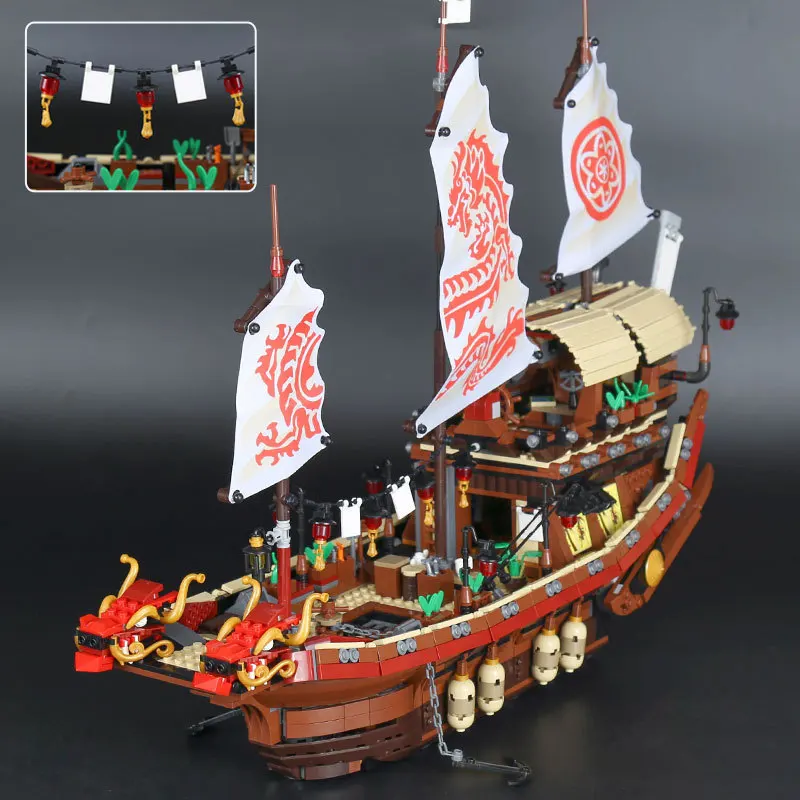 In Stock 06057 Destiny Boat 2367Pcs Flying Bounty Ship Building Blocks Bricks Kid Christmas Gifts Compatible 70618 In Stock 060