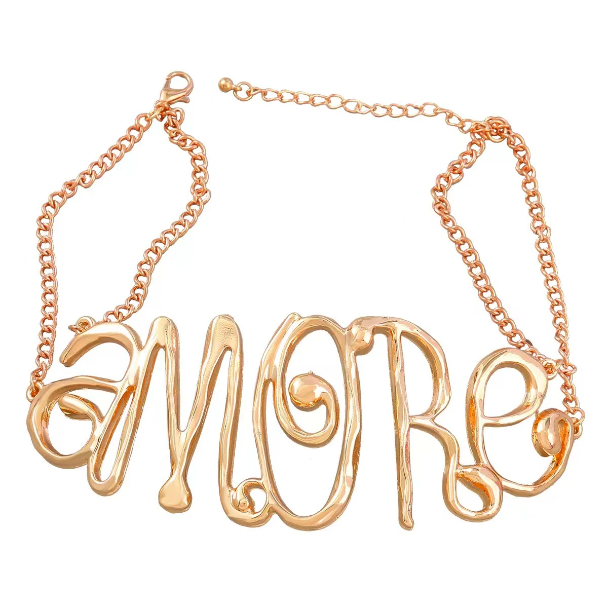 Exaggerated Hip Hop Letter Choker Necklace for Woman Party Jewelry