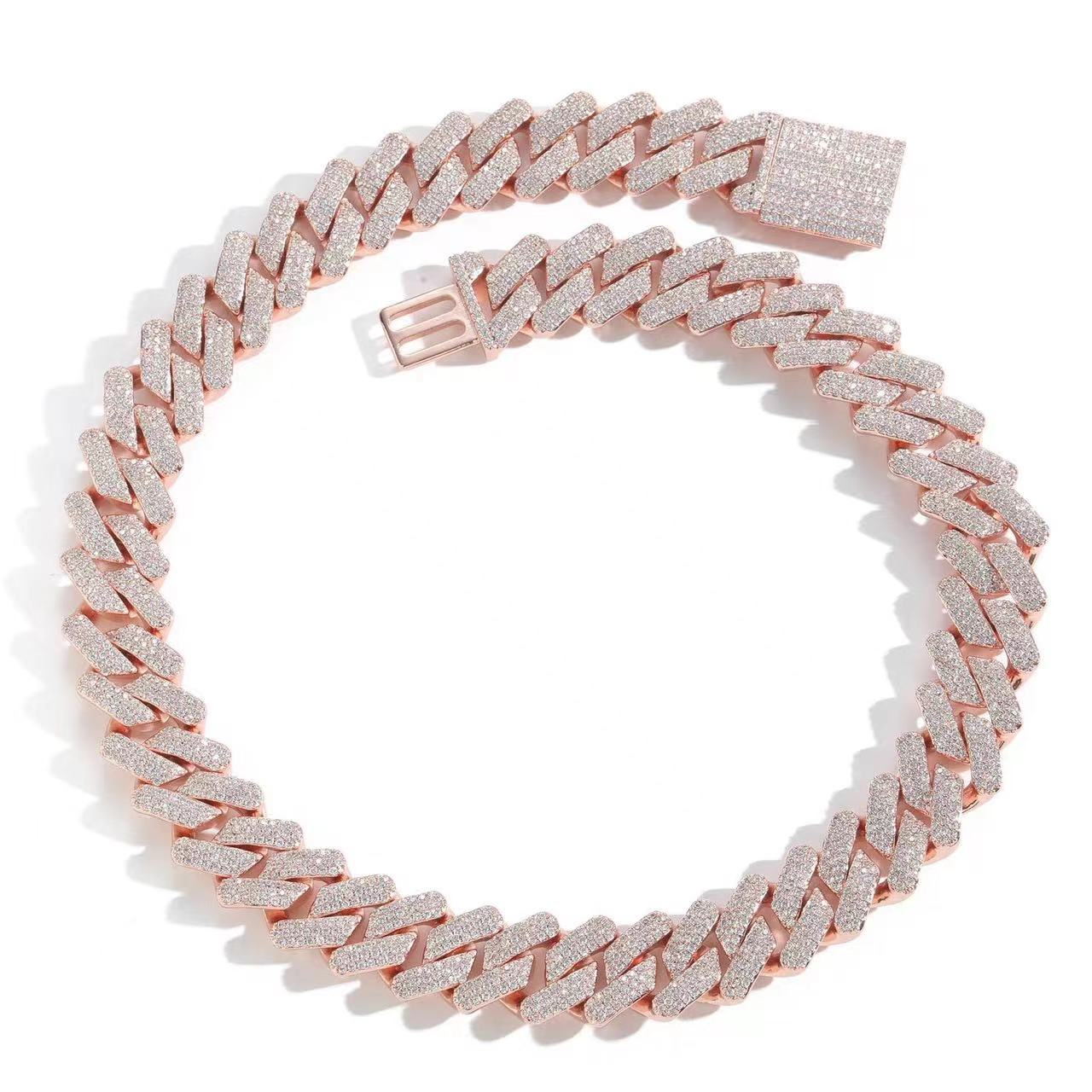 bracelet necklace mossanite AM Jewelry 8MM 10mm 12mm Vvs D Color Diamond Necklace Bracelet GRA Certificate 925 Silver Iced Out Cuban Link Chain