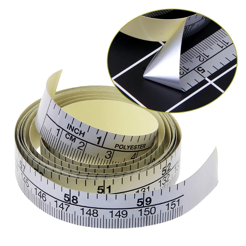 1Pc 90/151cm Self Adhesive Metric Measure Tape 2025 Vinyl Sier Ruler new For Sewing hine Sticker