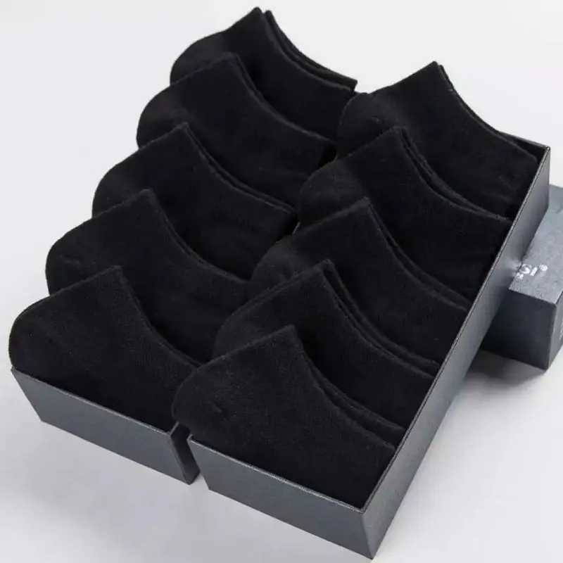 5-10-12 Pairs Unisex Ankle Solid Women Men Ankle Sock Pack Solid Black White Short Hosiery Thin Spring Summer LX241102