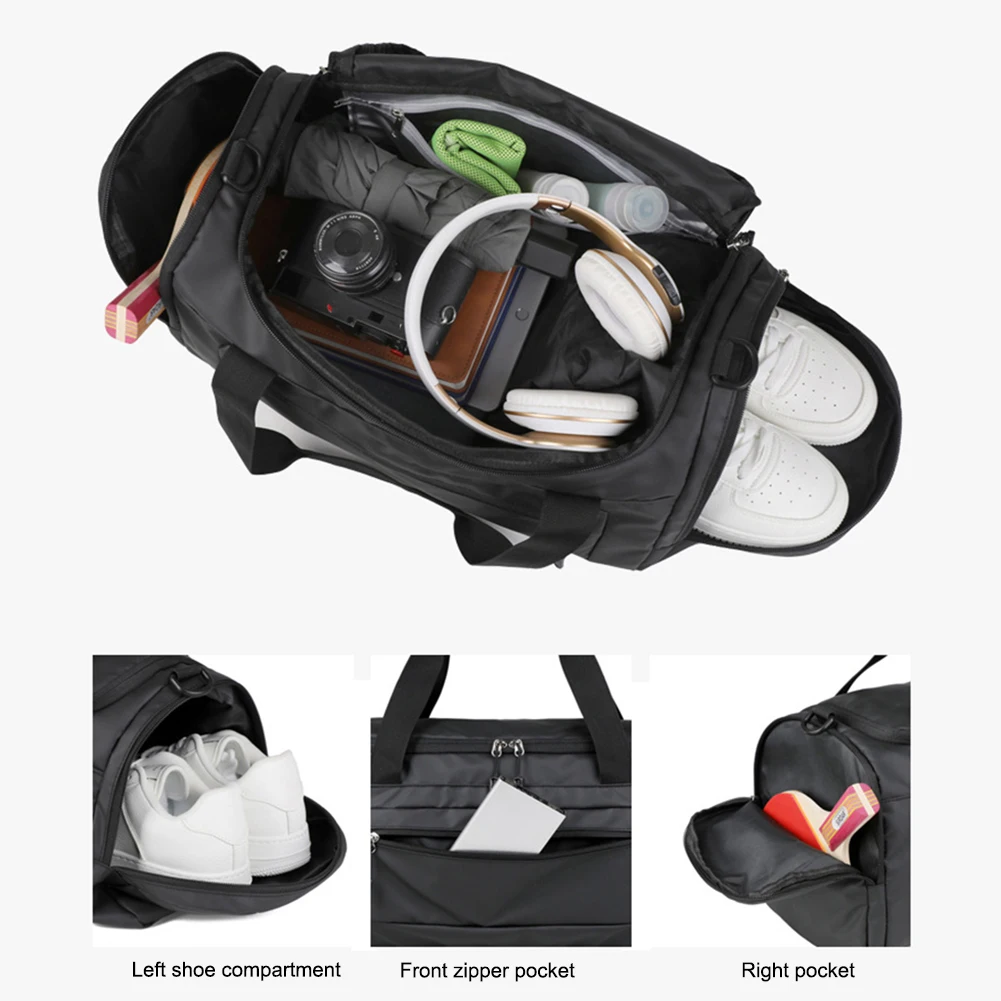 Men Sports Luggage Bag Large Capacity with Shoe Compartment and Wet Pocket Workout Bag Outdoor Handbag Weekend Gym Travel