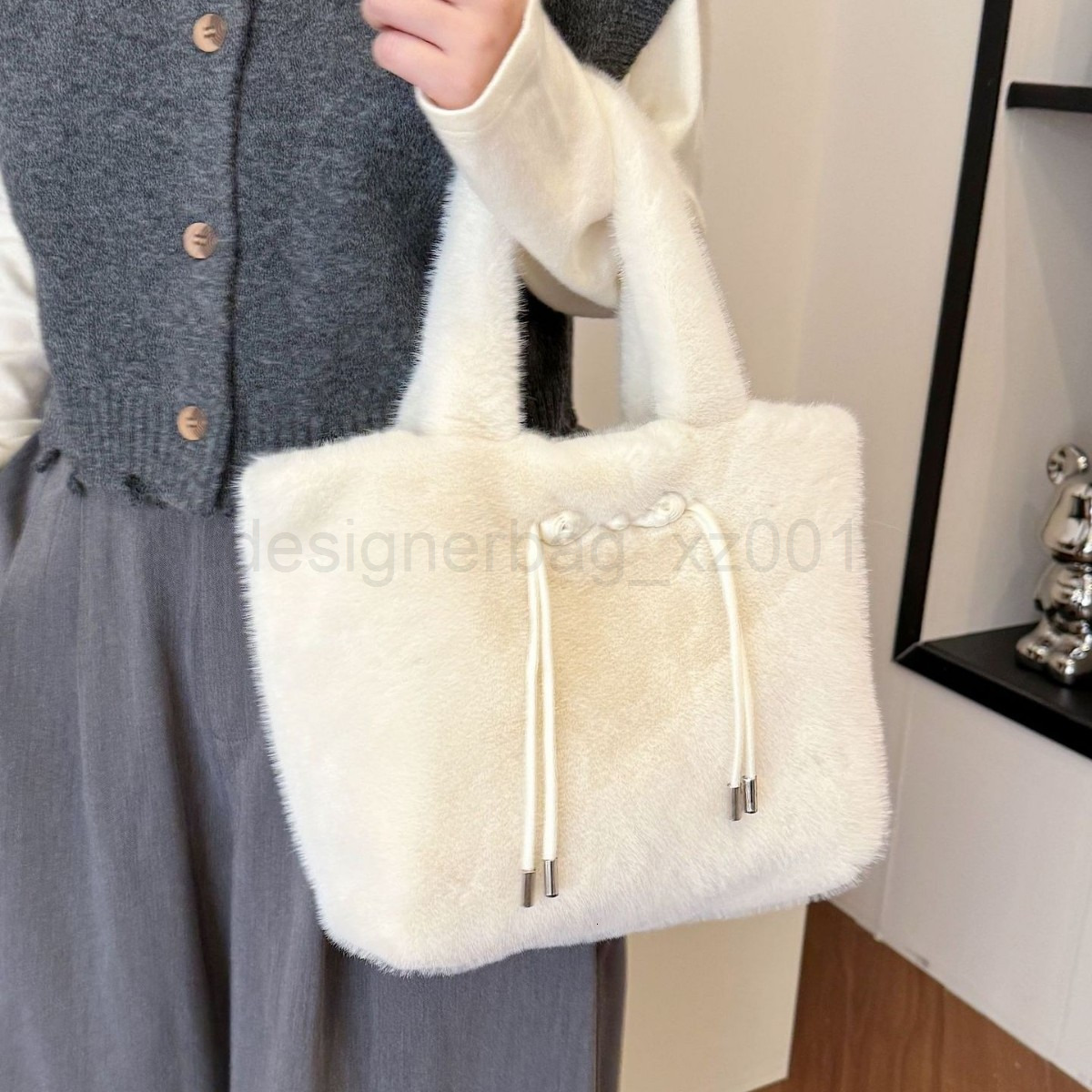 Classic Bag Customization Not Retreat 10a Top Women Handbag Evening Tote Wallet Cute Chinese Style Handbag Fluffy Plush Large Capacity Imitation Mink 