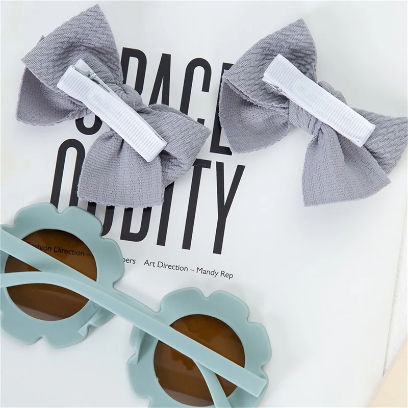 FOCUSNORM 12 Colors Toddler Kids Sunglasses Headband 2pcs Lightweight Sunflower Sun Glasses for Toddler Outdoor Beach Holiday