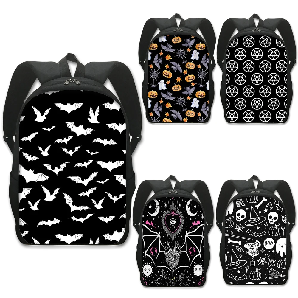 Gothic Bat Ghost Vampire Backpack for Teenager Boys Girls Children School Bags Student Laptop Bags Hip Hop Backpacks Book Bags