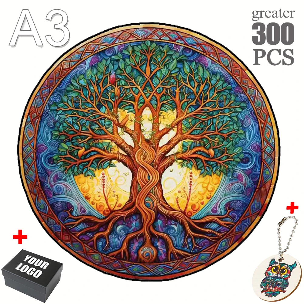 Unique Cello Wooden Animals Puzzle For Adults Kids Puzzles Toys DIY Educational Games Christmas Gifts With Black Box Collect