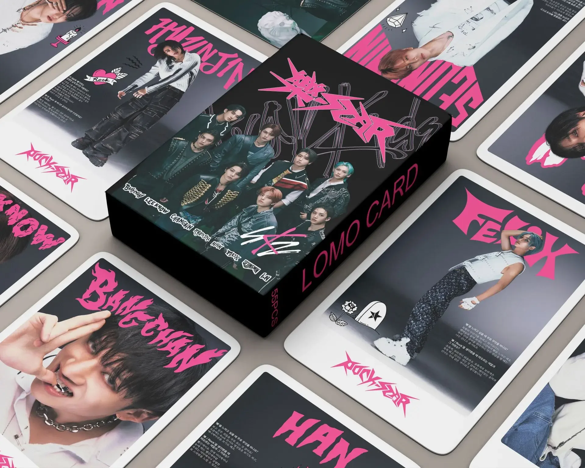 55pcs Kpop Stray Kids New Album ROCK STAR Lomo Cards Photocards Stray Kids Photo Print Cards