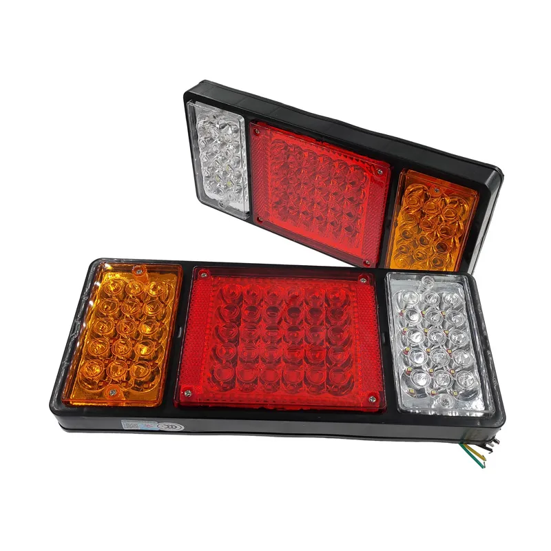 2PCS 12V 24V LED Tail Light Taillight Turn Signal Indicator Stop Lamp Rear Brake Light for Car Truck Trailer Caravan Red Yellow