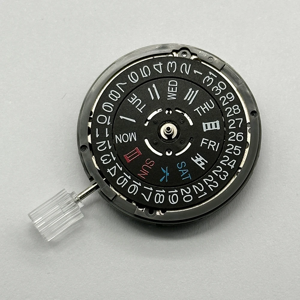 Genuine Japan NH36A Mechanical Movement Black Datewheel 3H Crown at 3.0/3.8 O'Clock Mod NH36 4R36A Automatic Mechanism 24 Jewels