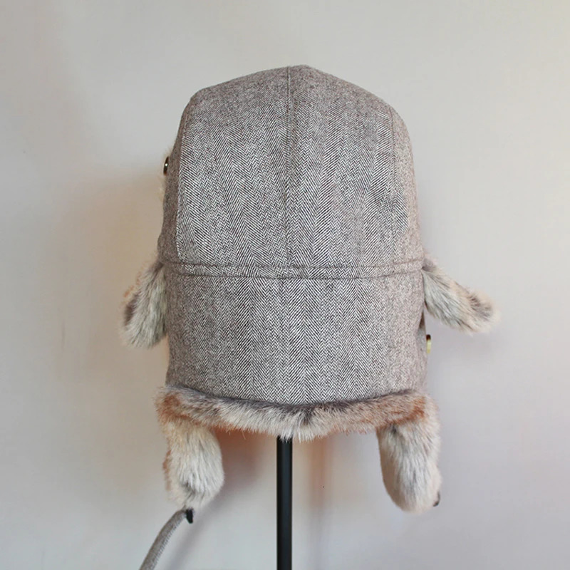 Russian cavalry trap hat winter bomber hat mens warm faux fur hat with ear flaps 241031