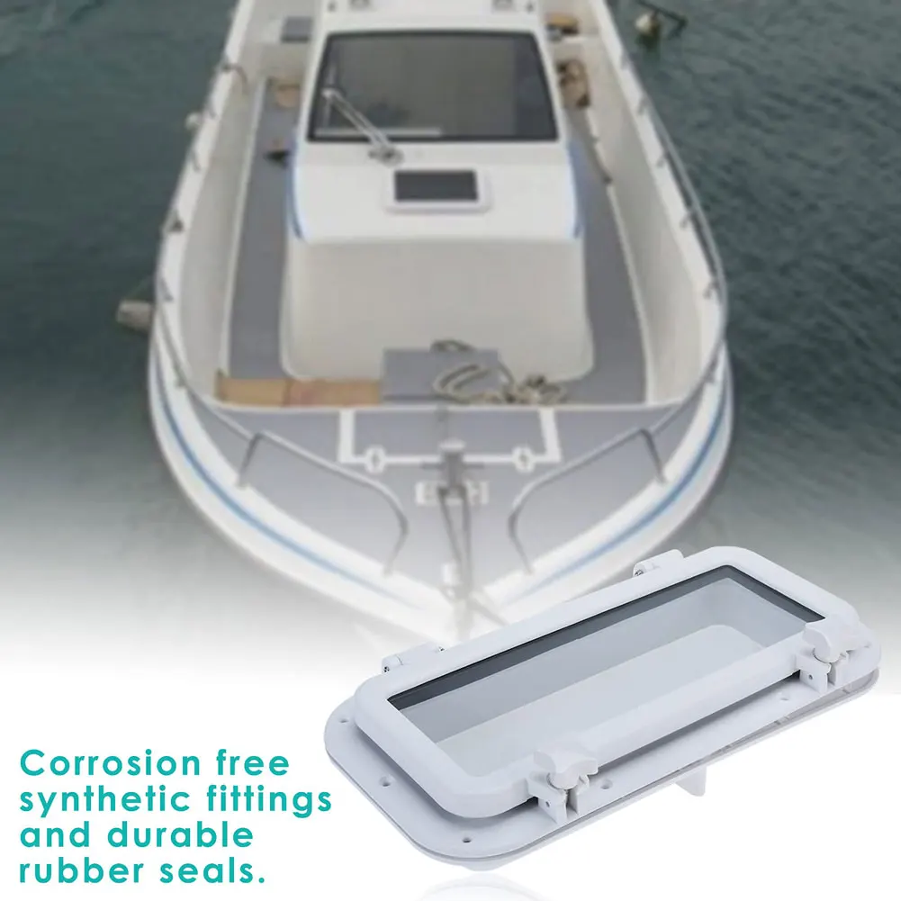 40x20cm Boat Rectangular Porthole Anti-Ultraviolet ABS Tempered Glass Porthole Window Opening Portlight RV Yacht Porthole