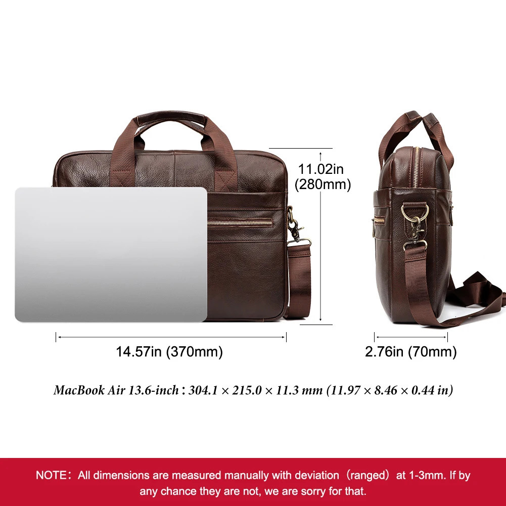 Men Briefcase Bag High Quality Business Genuine Leather Shoulder Messenger Bags Male Office Handbag 14 inch Laptop 241029