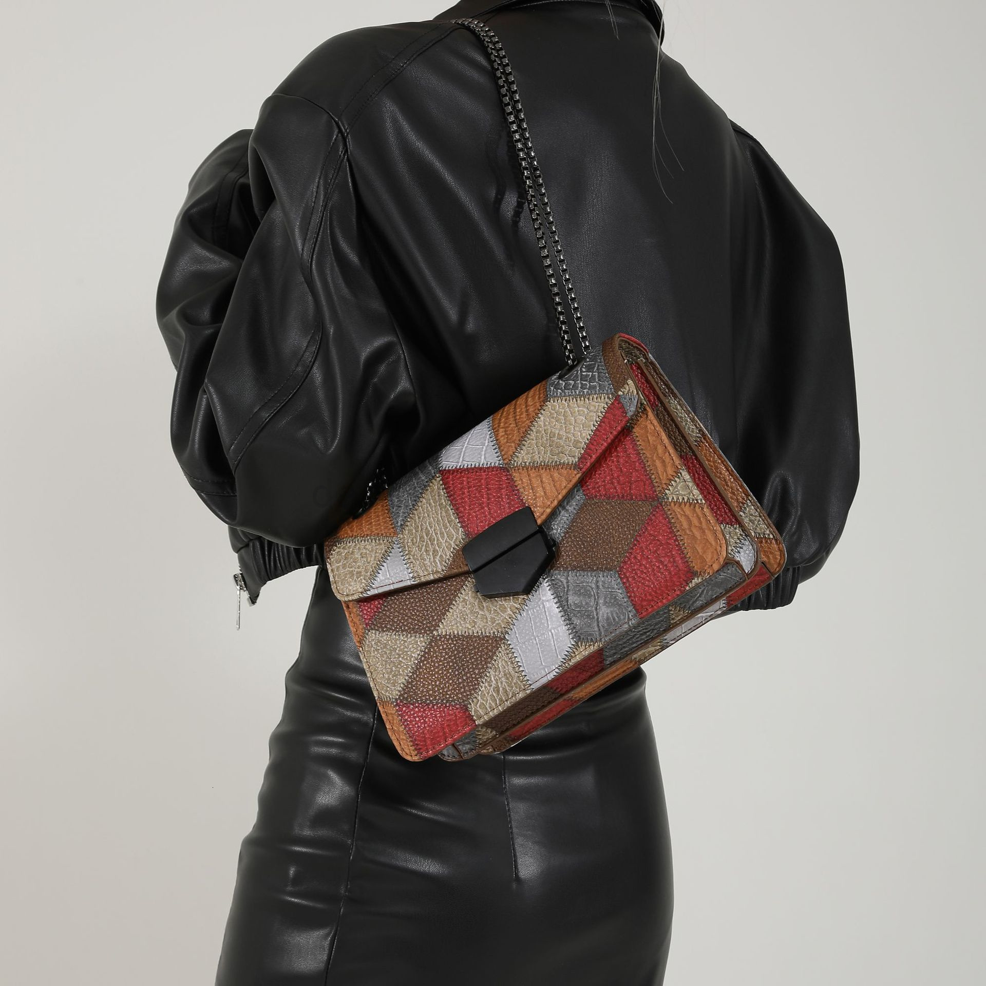 Fashion Classic Bag Designer 10a Top Woman Handbagfashion Canvas Bags New Autumnwinter Color Contrasting High End Atmospheric Single Shoulder Diagona