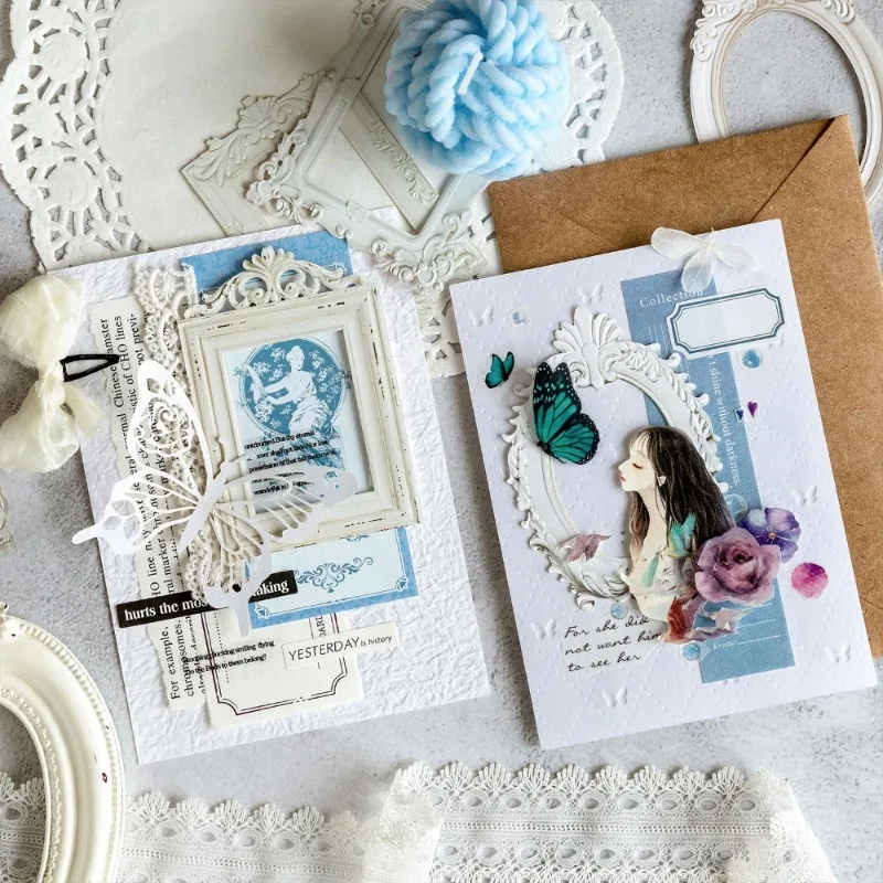 Mr Paper pcs pack Vintage Hollow Out Relief Border Cardstock Handbook Decorative DIY Collage Aesthetic Sticker 5