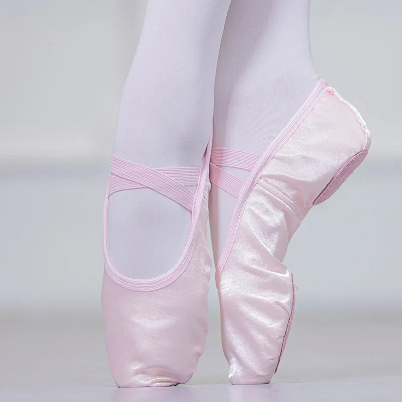 Pure Satin Pink Flesh Blue Color From Child 23 To Women 43 Girls Kids Pointe Shoes Dance Slippers Ballerina Practice Ballet Shoe