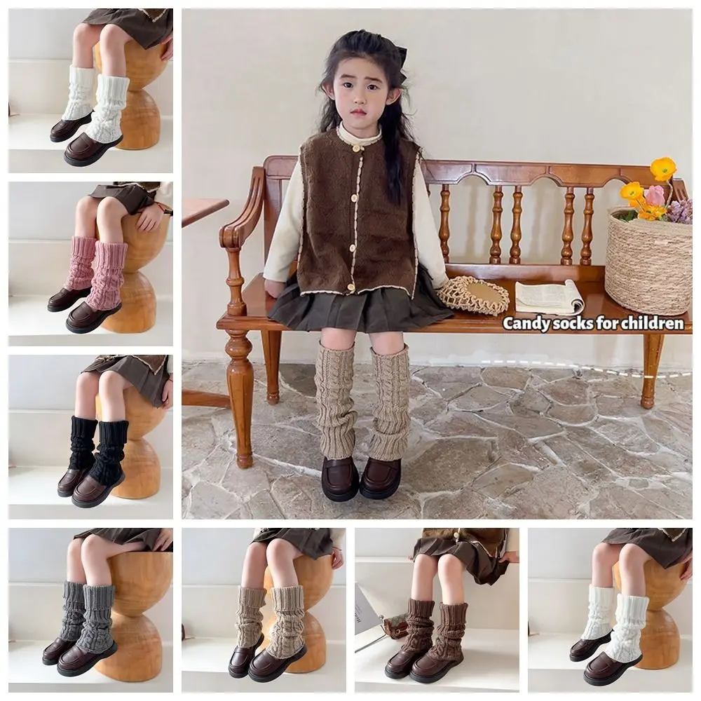 Japanese Style Children s Twist Leg Warmers Kawaii Haruku JK Knitted Cover Lolitas Foot Socks Autumn Winter 5