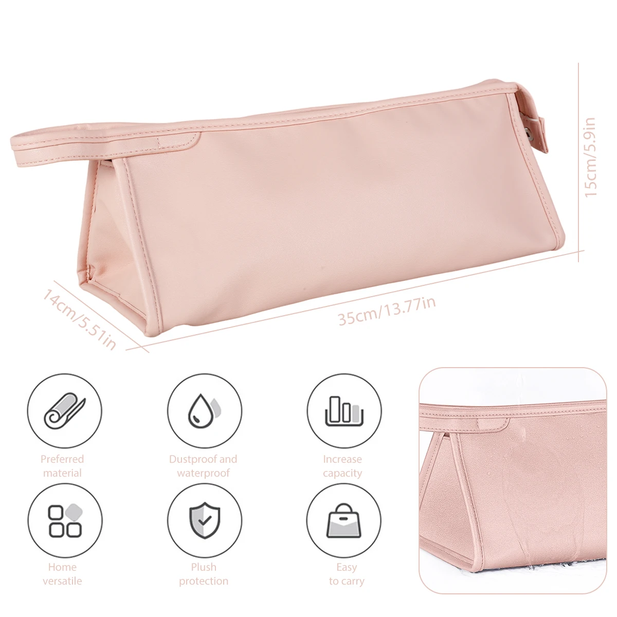 Hair Dryer Carrying Case Waterproof Hair Dryer Storage Bag PU Leather Zipper Make Up Bag Portable Travel Hair Dryer Organizer