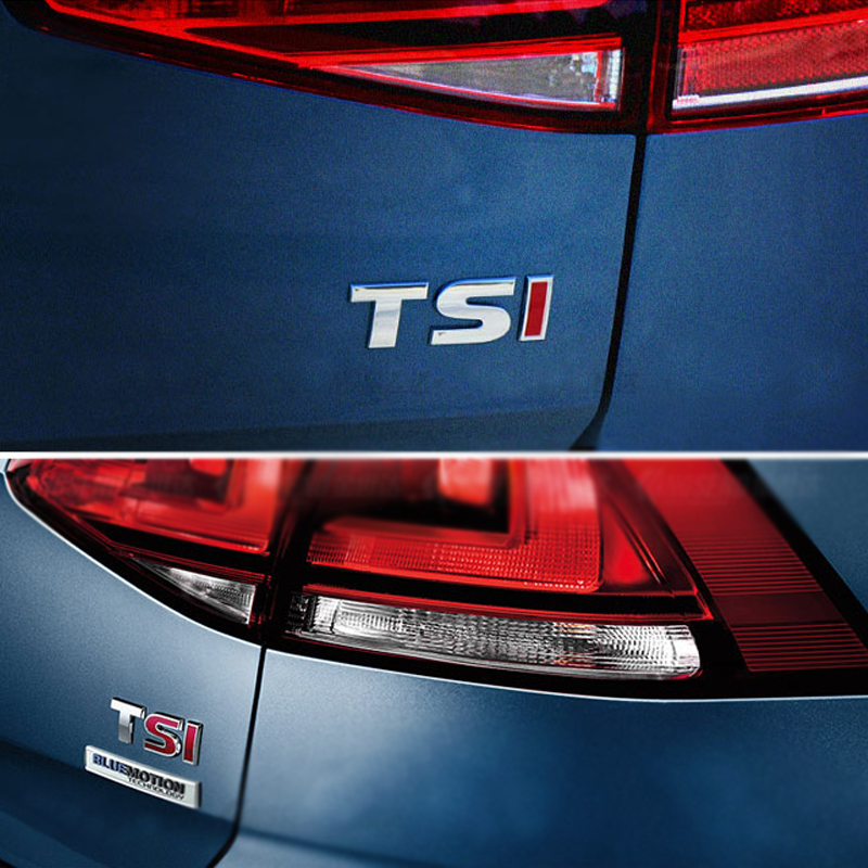 DSYCAR 1Pcs New 3D Metal TSI Car Side Fender Rear Trunk Emblem Badge Decals for Volkswagen Sagitar Golf Magotan Polaris Boracay