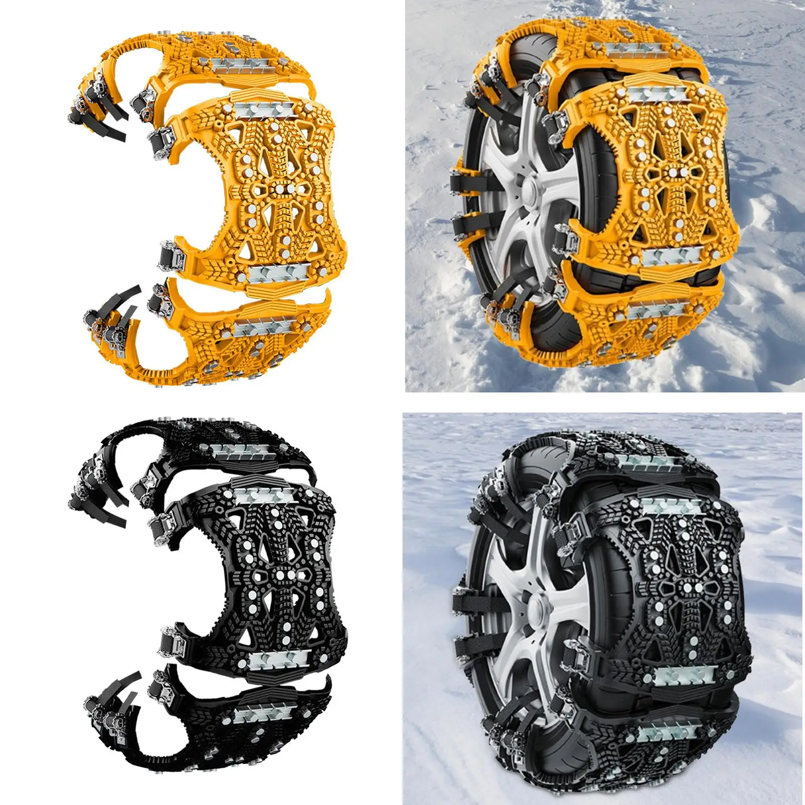 Car Wheel Tire Ice Snow Chain Portable Strong Grip Winter Security Chain for Getting Stuck in Sand, Mud, Snow, Ice