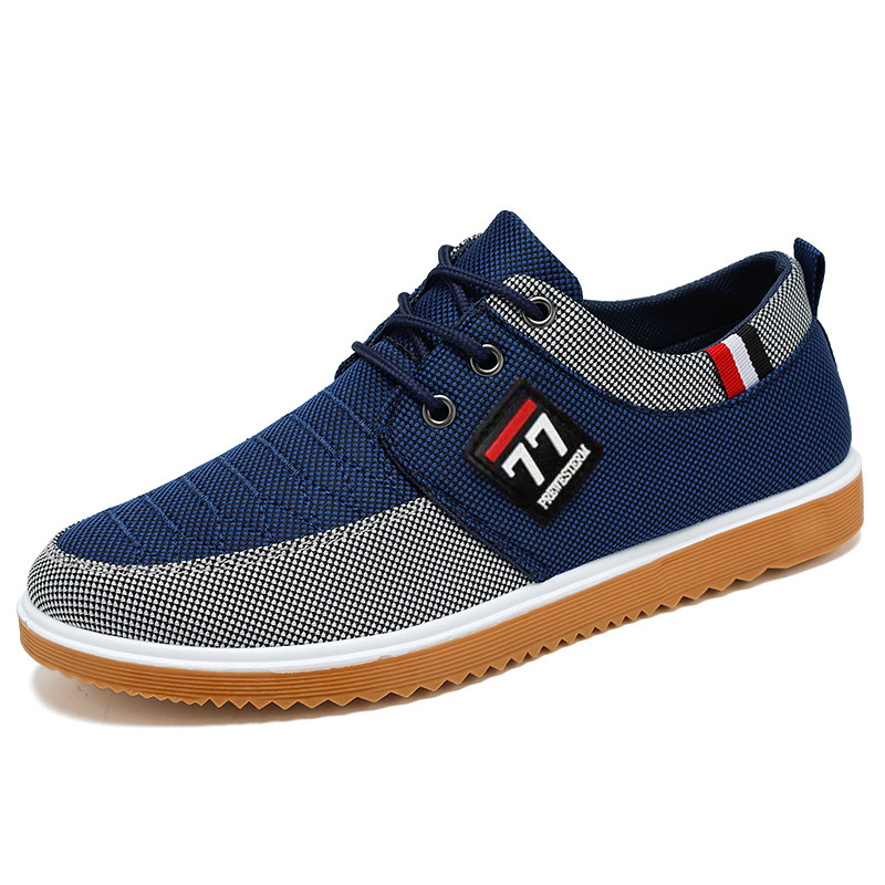 Men's Canvas Lightweight Casual Shoes Summer Fashion Mesh Breathable Vulcanized Lace Up Sneakers for Men Working Shoe 65b59
