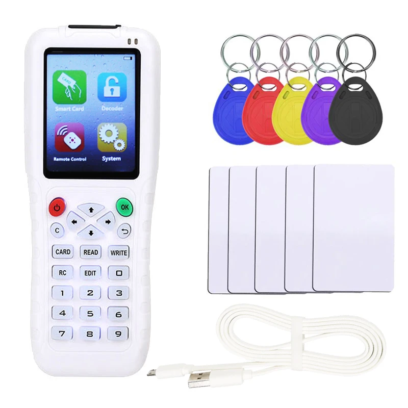 RFID Copier NFC Card Reader Writer Duplicator Cloner 125KHz 13.56 Rfid Key Fob Programmer T5577 UID Rewritable Key Cards USB