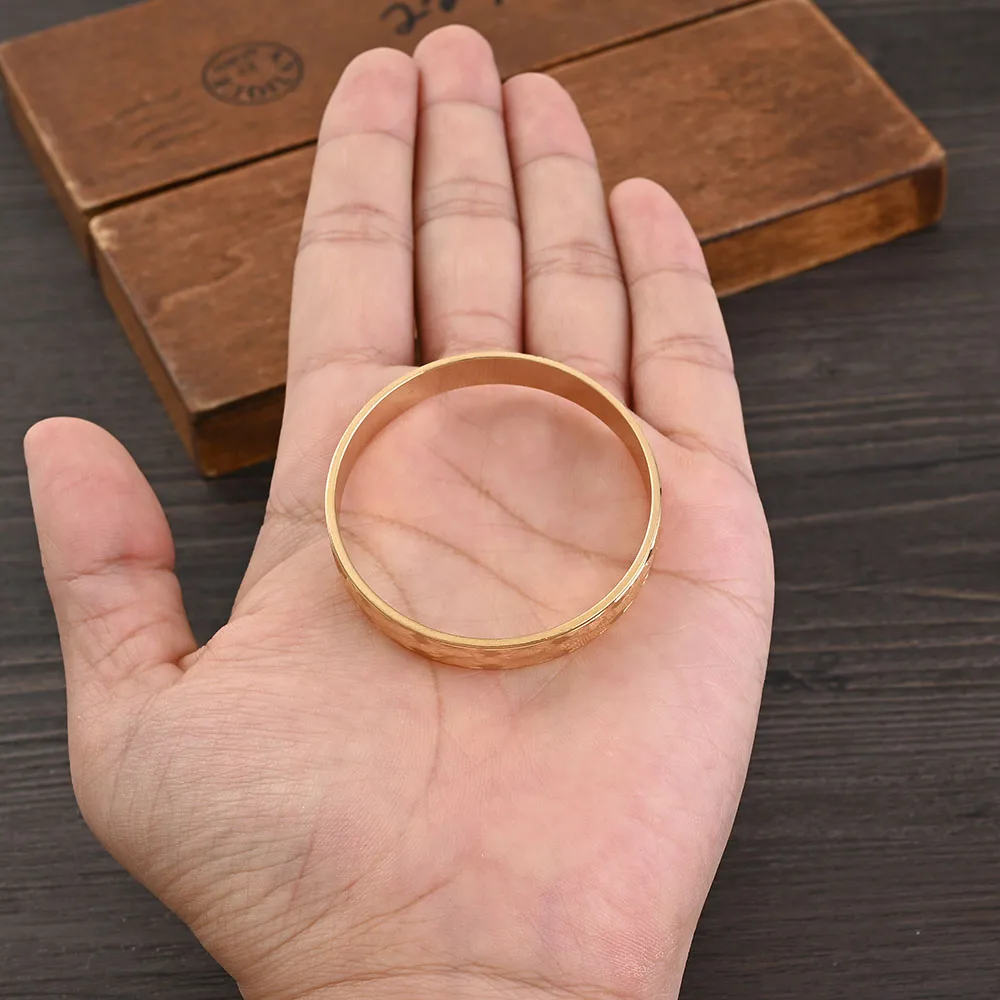 24k 45MM Dubai Baby Cute Bangles For Women Ethiopian Jewelry Gold Color Bangles Bracelets Girls Birthday Jewelry Gifts