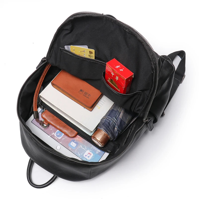 LEATHFOCUS vintage leather mens backpack handmade classic backpack womens sports storage bag casual backpack 241031