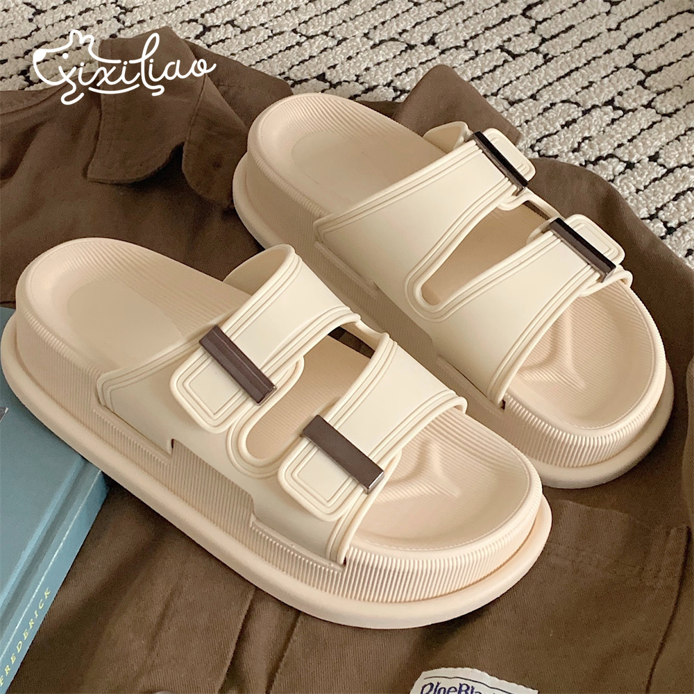 High platform double home summer slippers female personality indoor street sandals girl slippers