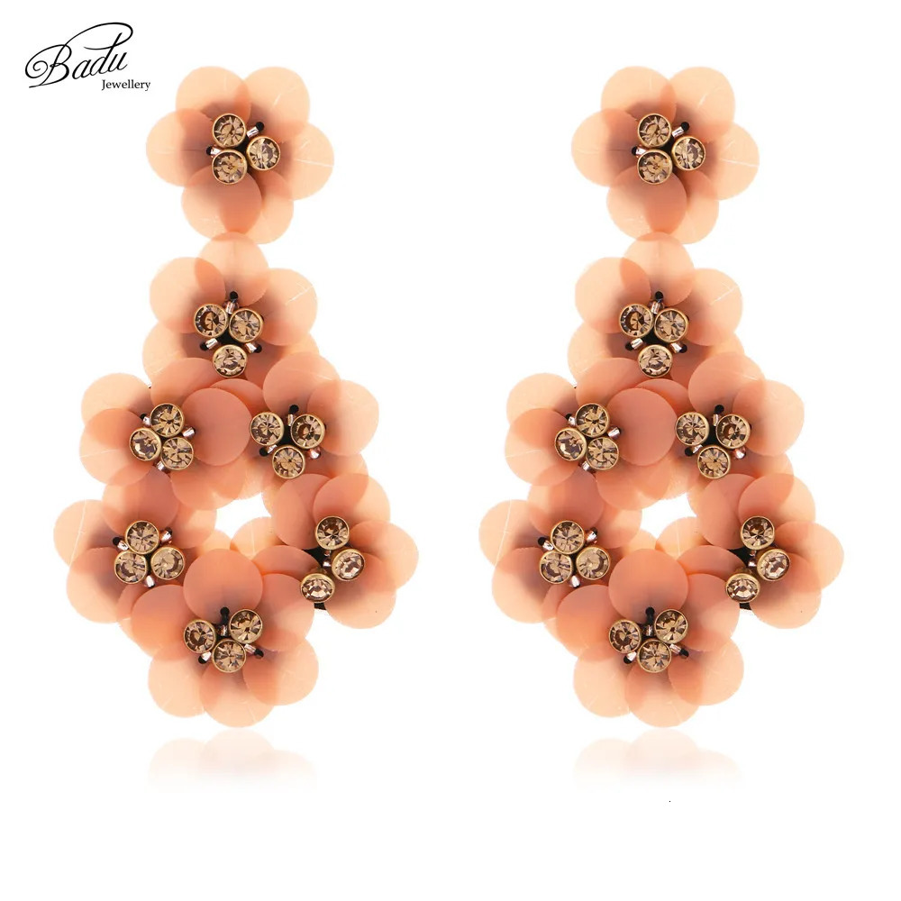Badu plastic sequin earrings loud bright flower pendant earrings Christmas party jewelry womens party gifts 241031