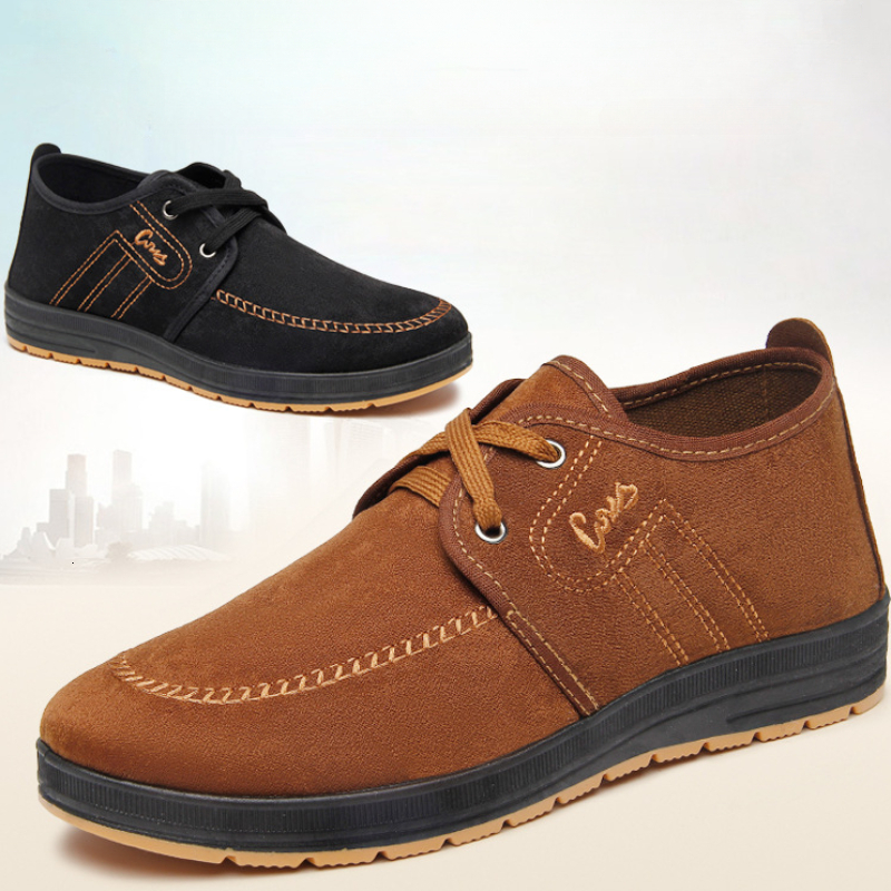 Men Casual Suede on Flats for Man Comfortable Walking Sneakers Breathable Non Slip Work Shoes b343f