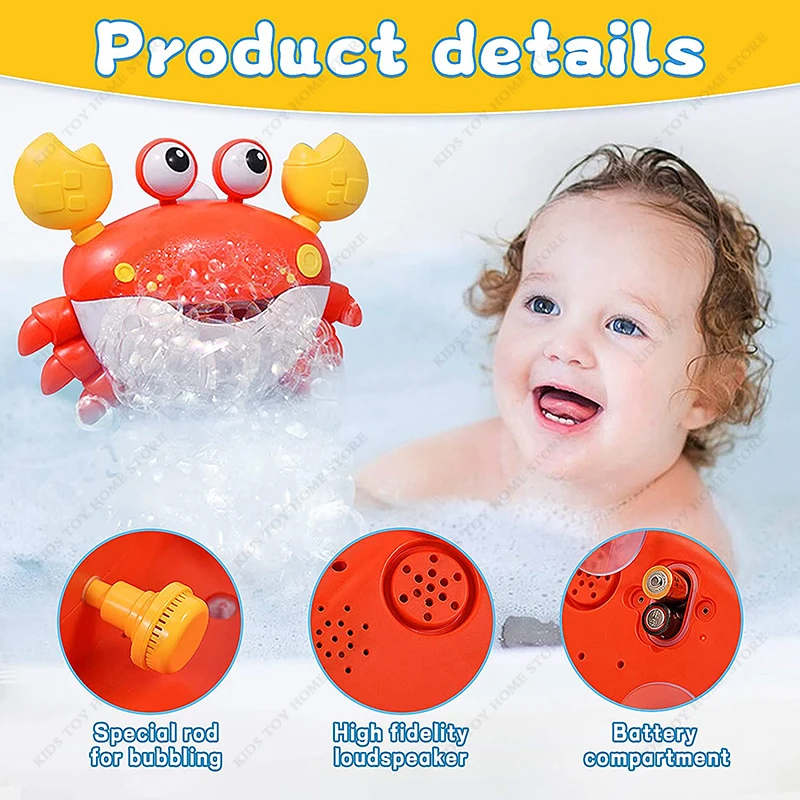 Crab Shaped Baby Bubble Bath Toys with Music Maker for tub Parent Child Machine During Time