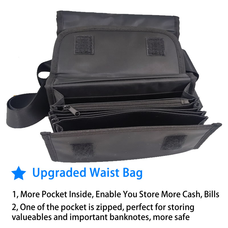 Multi Pockets Fanny Pack Waist Bag 8 Slots Euro Coin Holder Dispenser Euro Sorter For Waiter Driver Cashier Money Bills Safe