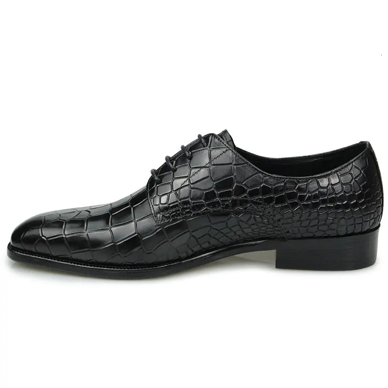Top Mens Genuine Leather Dress Party Shoes Mens Fashion Alligator Print Zapatos De Hombre Genuine Leather 241031