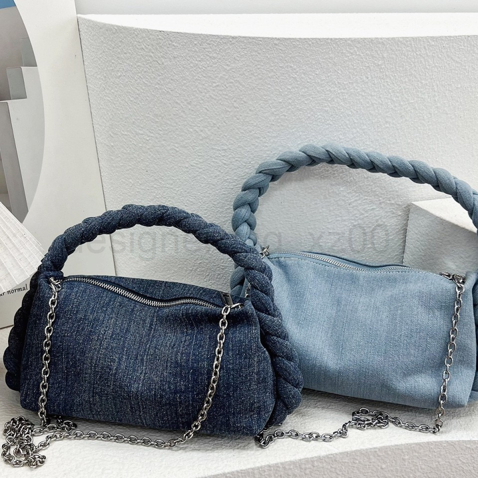 Fashion Classic Bag Designer 10a Top Woman Handbagevening Bags Korean Version New Hand Woven Denim Pillow Fashionable and Versatile French Stick Women